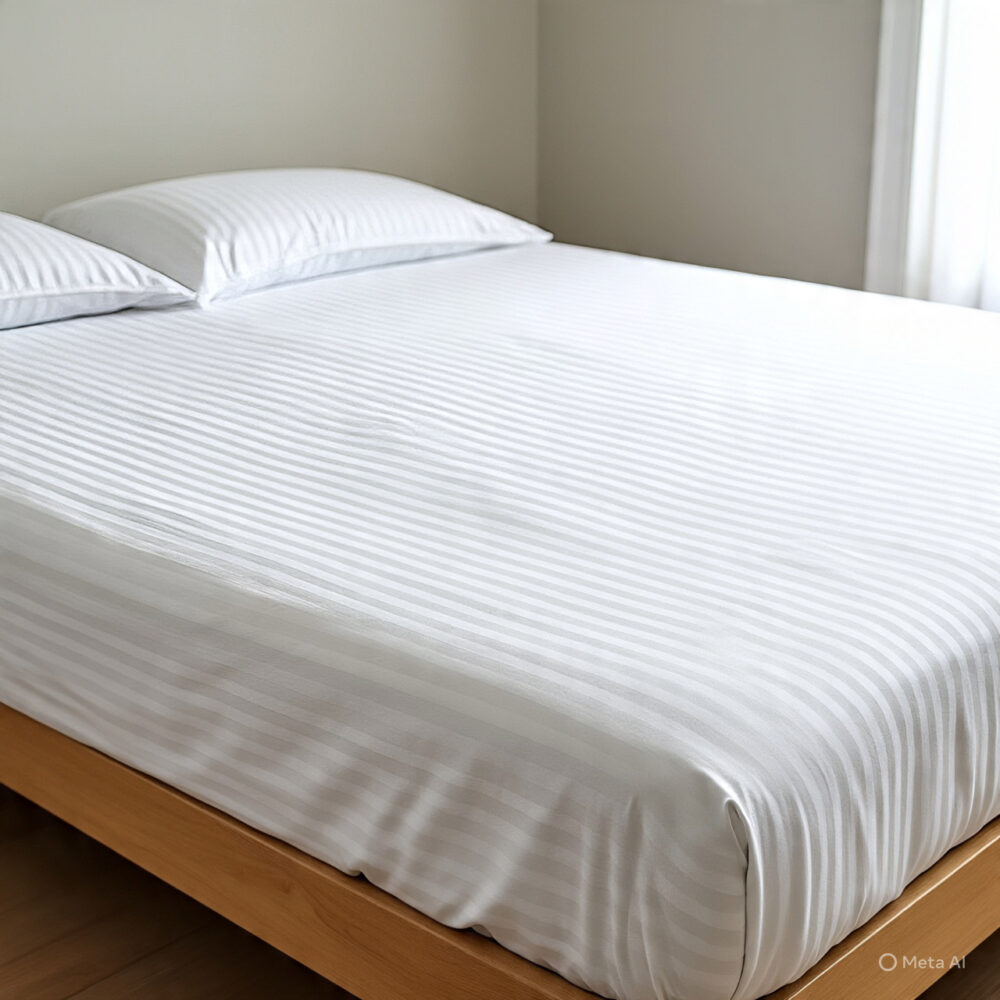 210 TC Stipes Bedsheet - Image 2