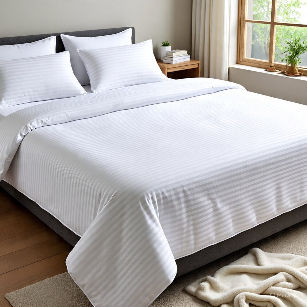 210 TC Stipes Bedsheet - Image 3