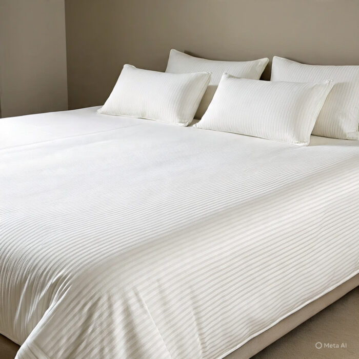 White 210 TC STRIPES BEDSHEETS